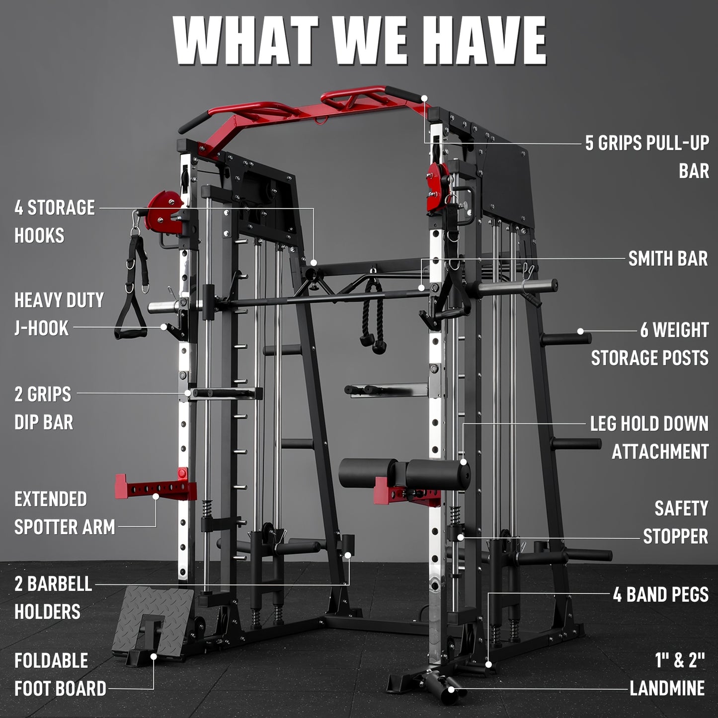 All-in-One 2200lbs Smith Machine Home Gym