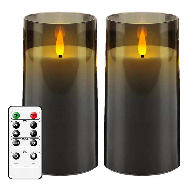 Battery Required Flickering Flameless Candle Light, Remote Control Realistic Smokeless Candle Lamp, Desk Decorative Candle Light for Home Decor