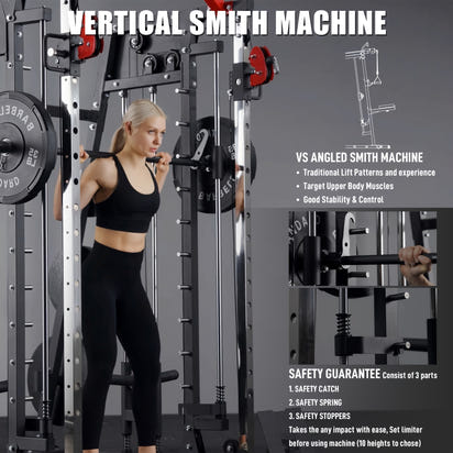 All-in-One 2200lbs Smith Machine Home Gym