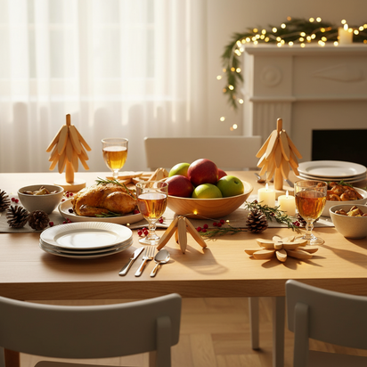 (3-Trivets in 1-Tree) Wooden Christmas Tree Trivet Stand