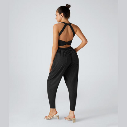 Chic Backless High-Waist Jumpsuit