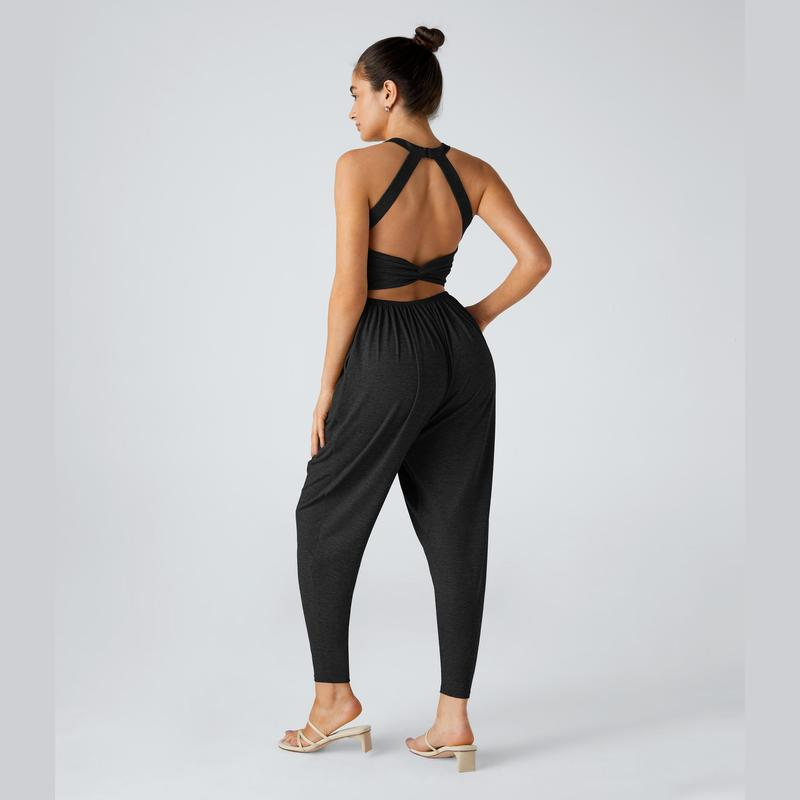 Chic Backless High-Waist Jumpsuit