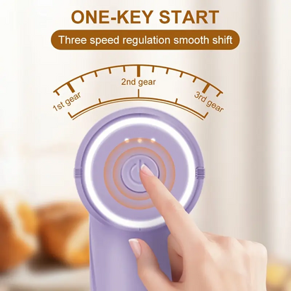 CordlessMixer' Rechargeable 3 Speed Hand Mixer - Multifunctional with 2 Whisk Baking Supplies