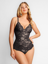 Lace Deep-V Neck Bodysuit