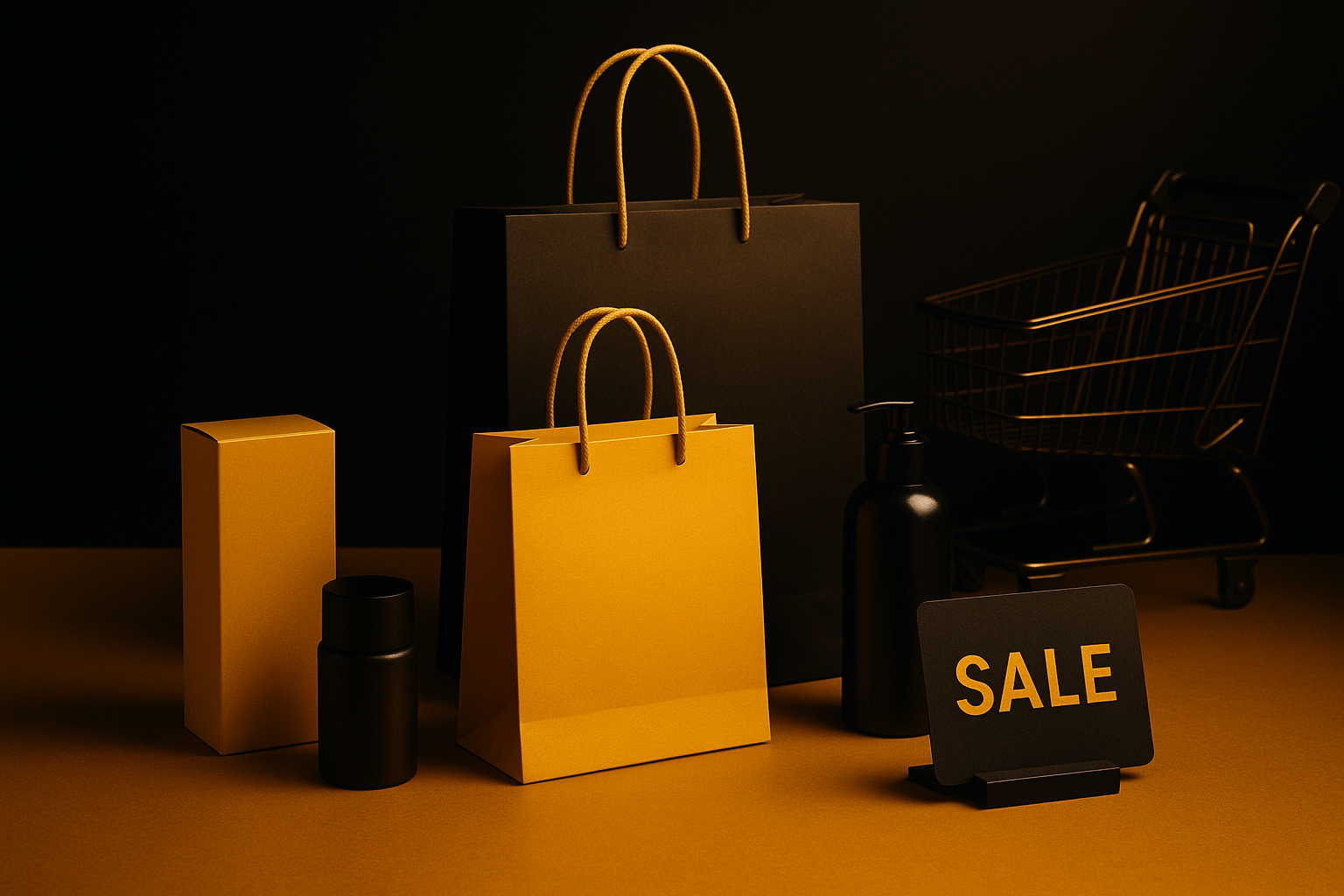 yellow and dark shopping image